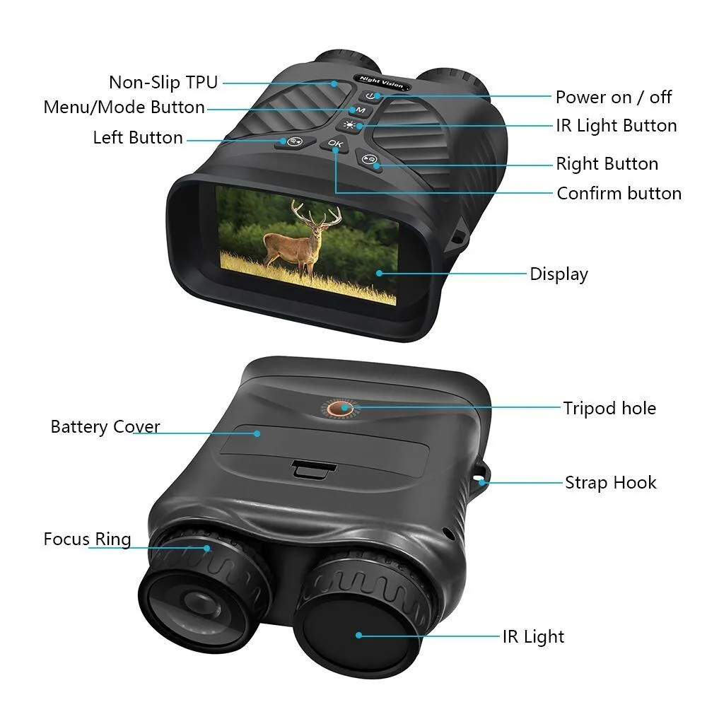 3 Ips Screen Digital Night Vision Binoculars with 3 Display