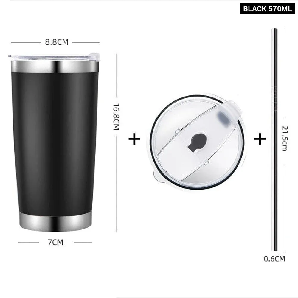 304 Stainless Steel Travel Mug with Lid and Straw