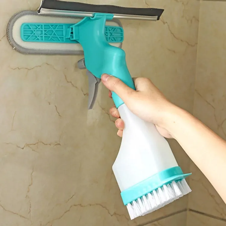4 In 1 Double-sided Glass Wiper Window Squeegee Portable Spray Mirror Car Glass Cleaner, YJ520