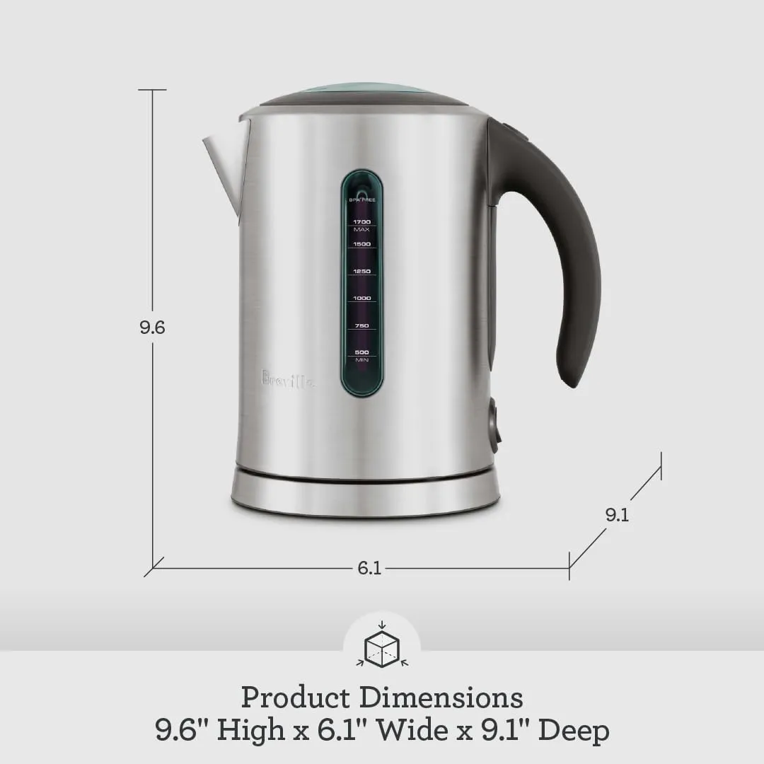 Breville BKE700BSS Soft Top Pure Countertop Electric Kettle, Brushed Stainless Steel