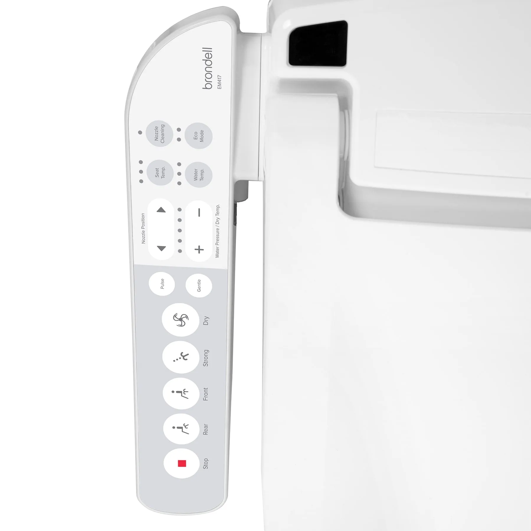 Brondell EM417-EW Swash Select Sidearm Bidet Seat with Warm Air Dryer, Elongated White