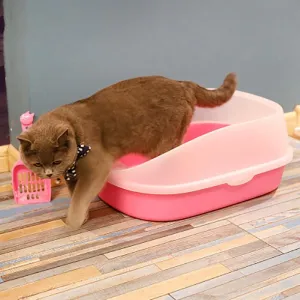 Colorful Semi-Enclosed Cat Toilet
