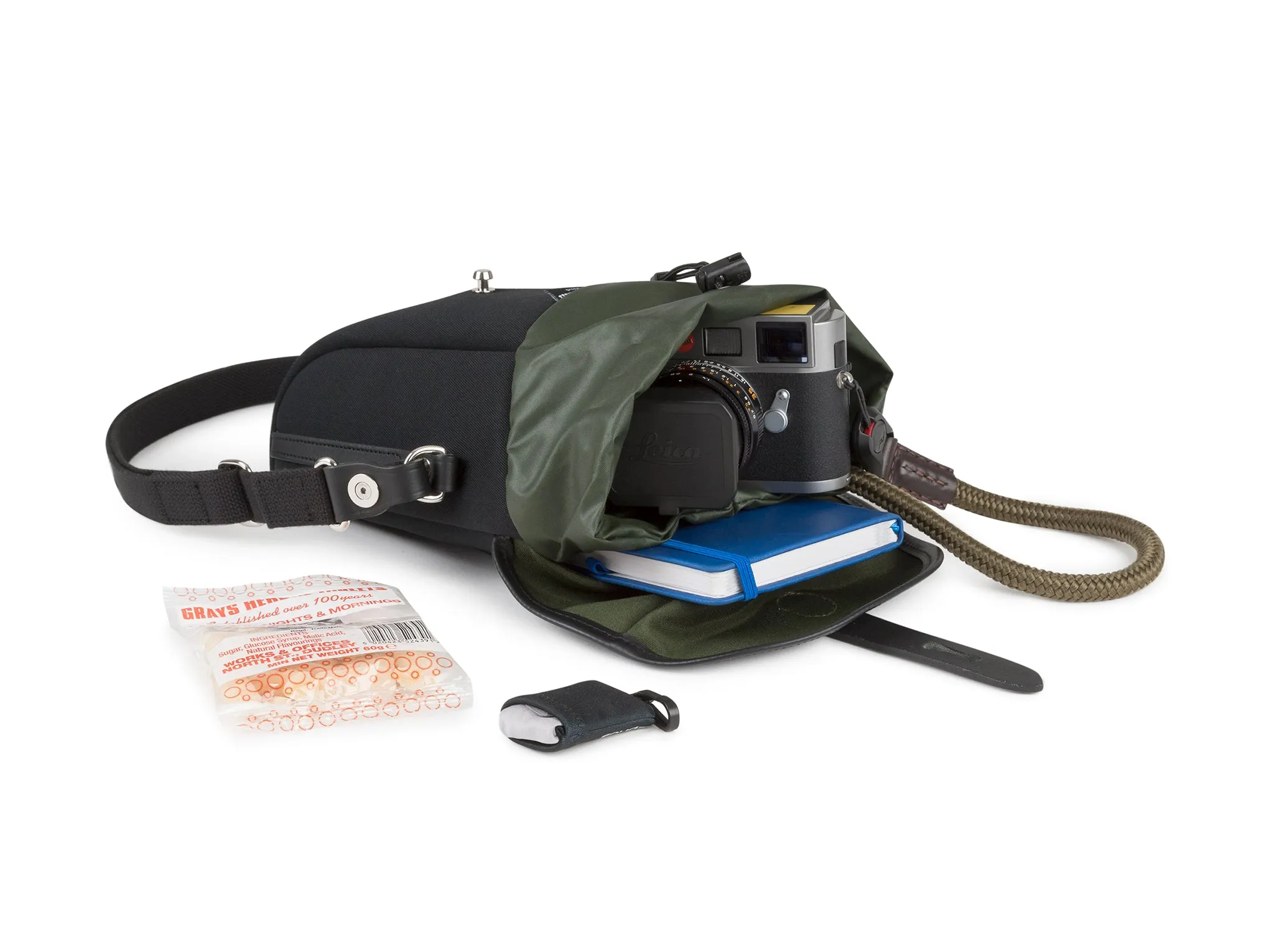 Galbin Binocular Case - 10 / Black Canvas / Black Leather
