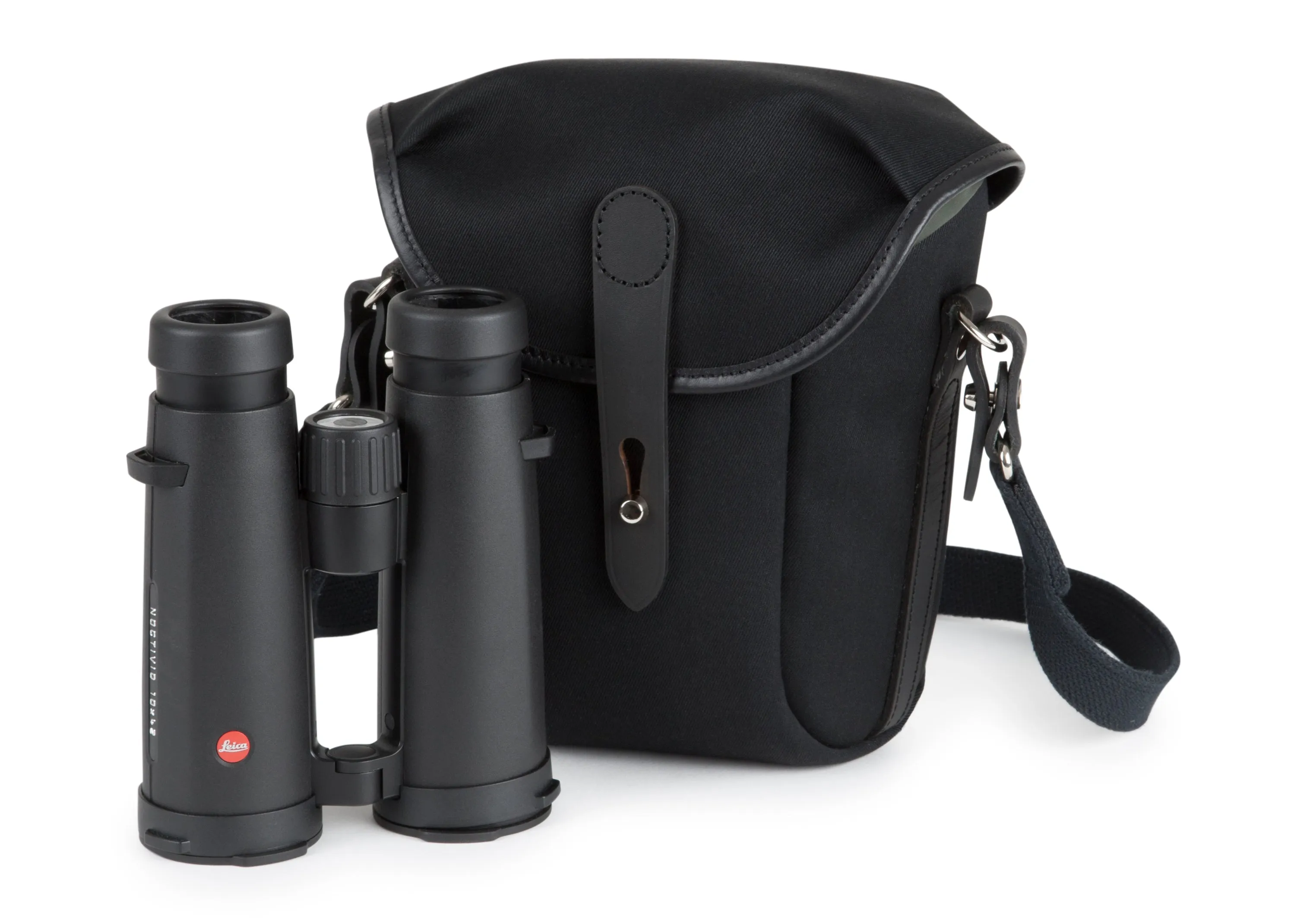 Galbin Binocular Case - 10 / Black Canvas / Black Leather