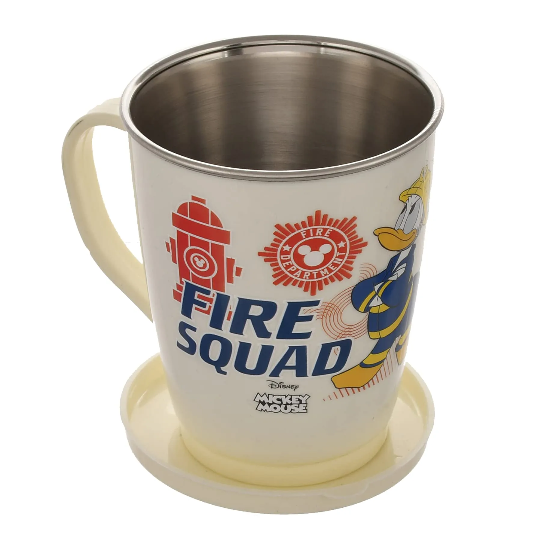 Kuber Industries Disney Printed Coffee/Tea Mug with Lid, Pack of 2 (Light Grey & Cream), Standard (HS39KUBMART023792)
