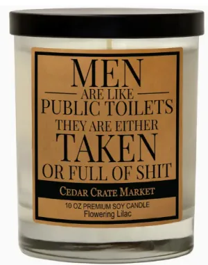 Men Are Like Public Toilets Candle