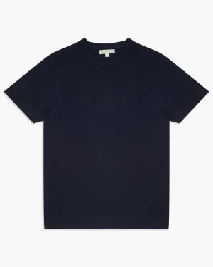 Merz b. Schwanen Good Originals 214 7.2oz Relaxed Fit Loopwheeled Tee - Ink Blue