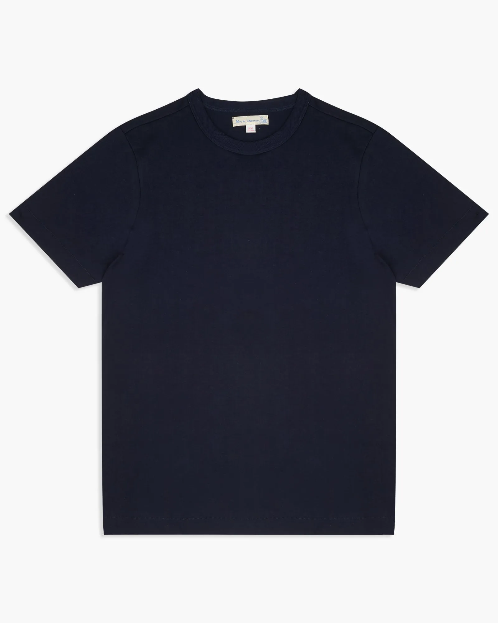 Merz b. Schwanen Good Originals 214 7.2oz Relaxed Fit Loopwheeled Tee - Ink Blue
