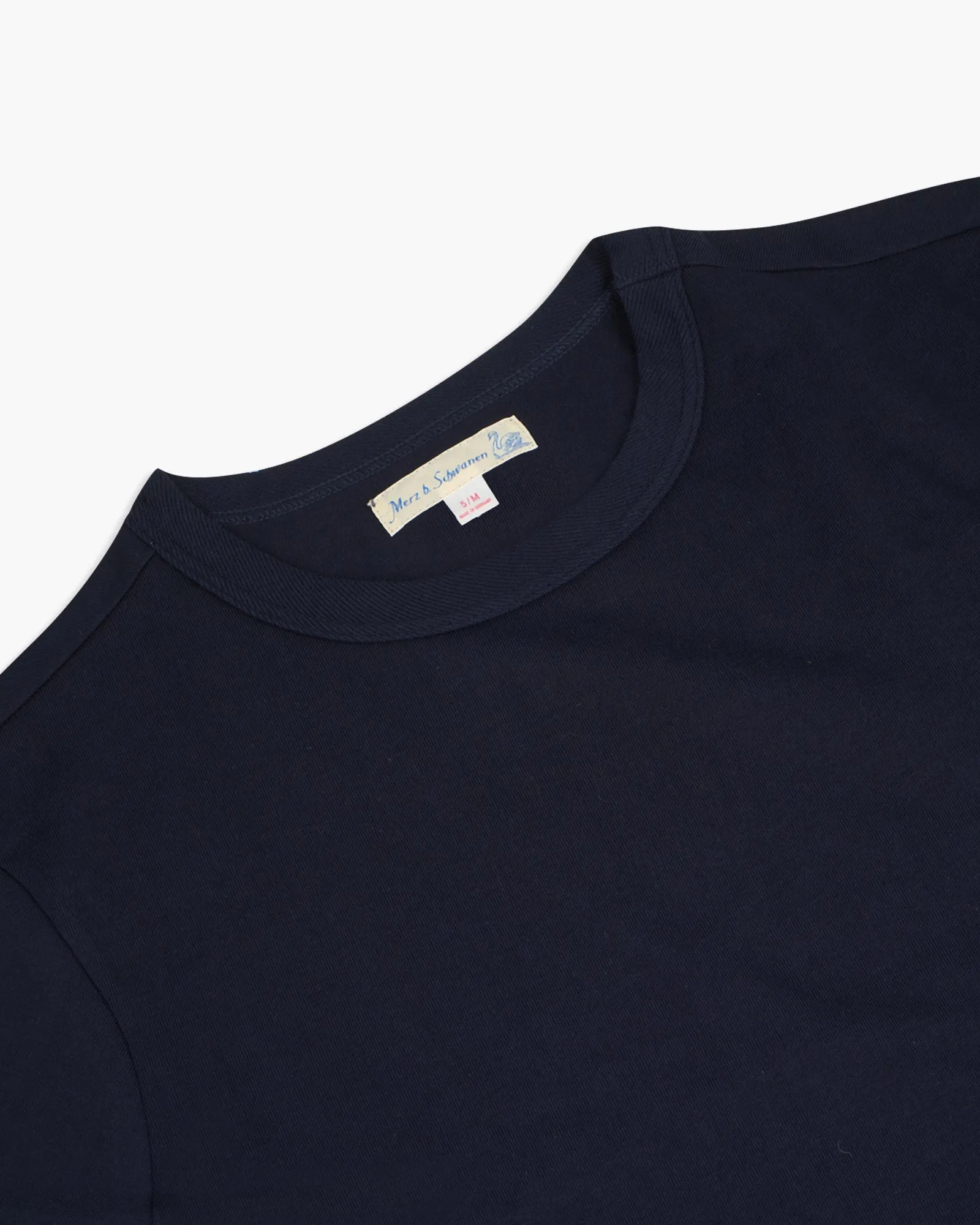Merz b. Schwanen Good Originals 214 7.2oz Relaxed Fit Loopwheeled Tee - Ink Blue