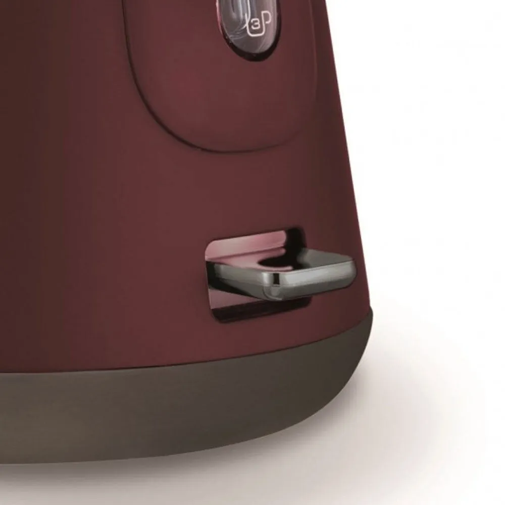 Morphy Richards 1.5L Maroon Aspect Kettle Black Chrome Base 100027
