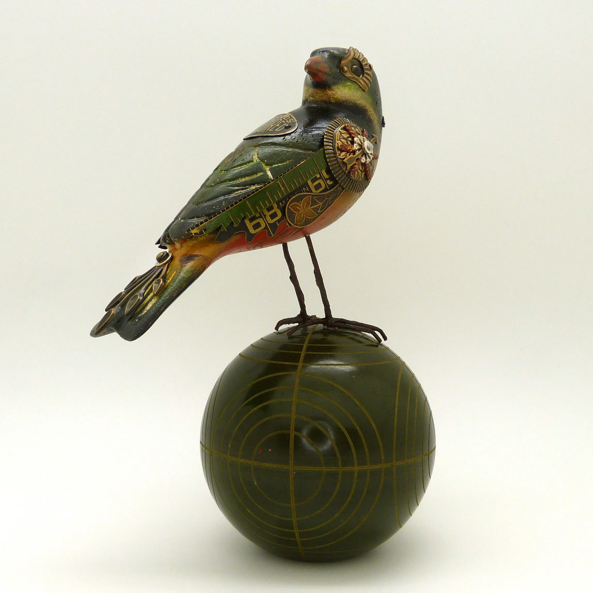 Mullanium Black Manakin Bird Fancy Ball Artists Jim Tori Mullan Handmade B810