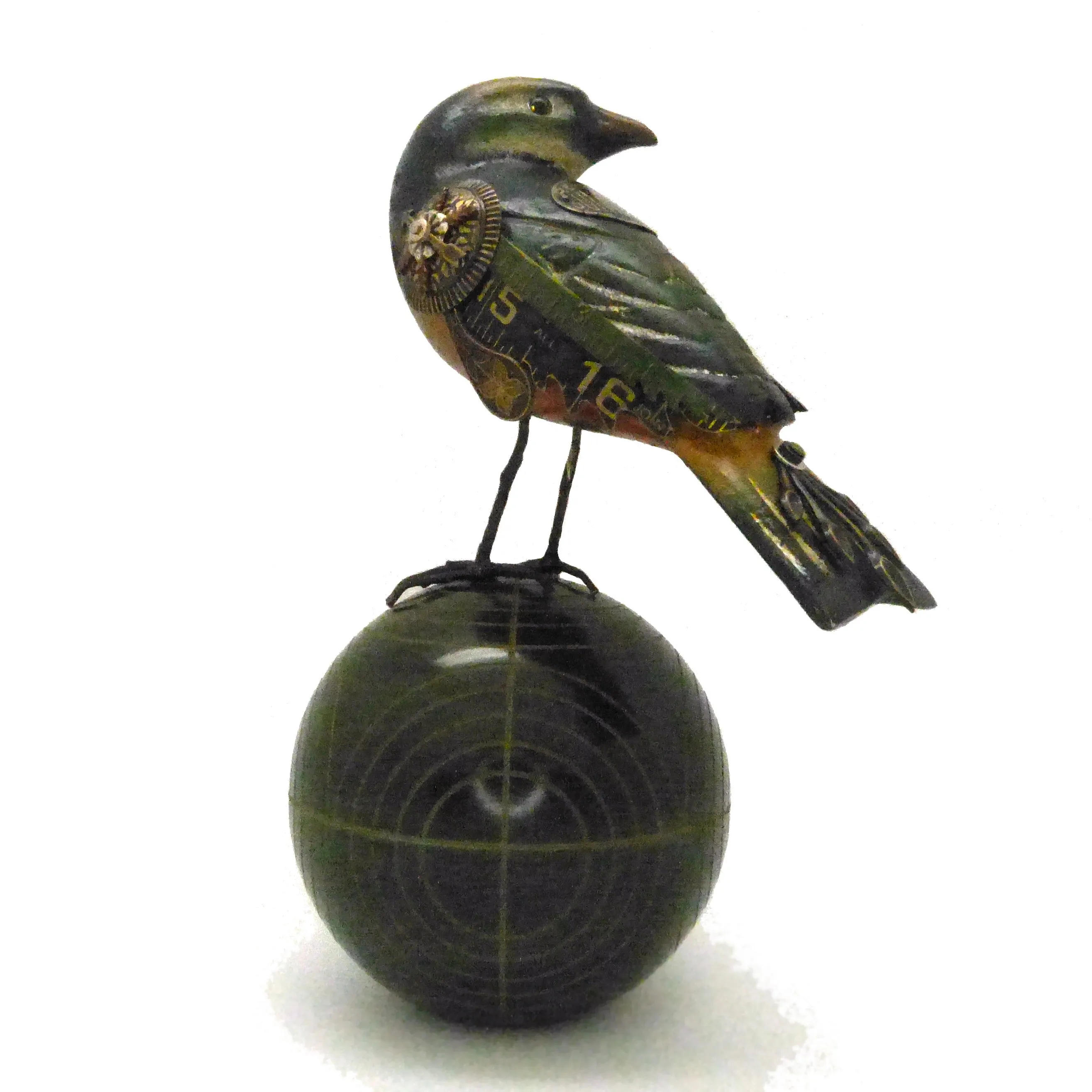 Mullanium Black Manakin Bird Fancy Ball Artists Jim Tori Mullan Handmade B810