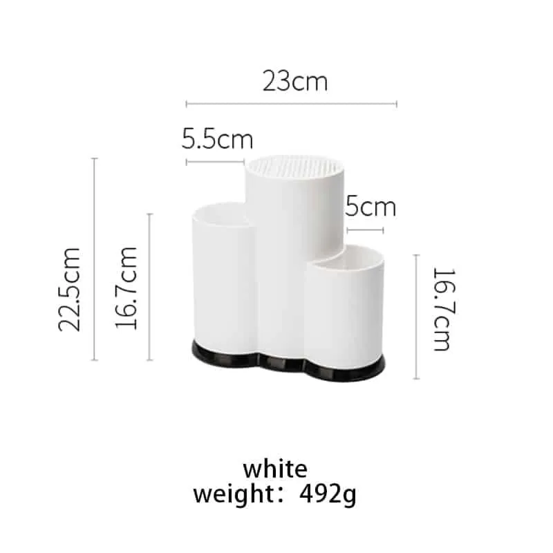 Multifunction Black / White Kitchen Utensils Holder