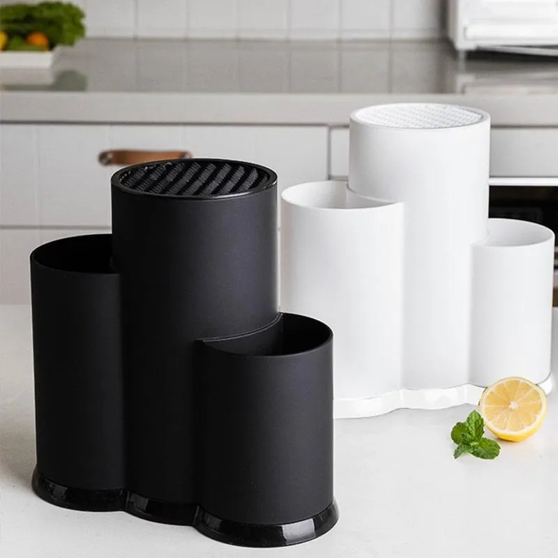 Multifunction Black / White Kitchen Utensils Holder